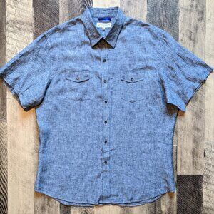 Teddy Stratford Shirt Short Sleeve Gray Linen